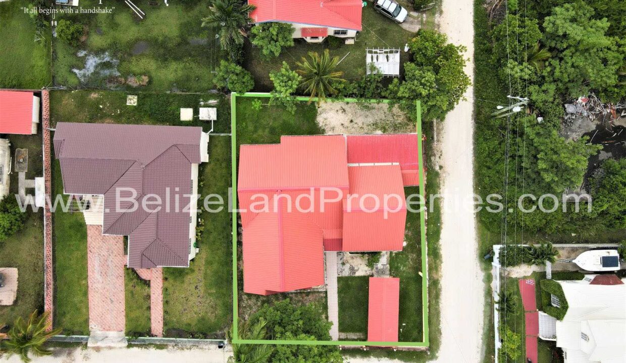 Aerial-Photo-of-Home-in-Palm-Grove-Estate-for-sale-in-Belize-City-