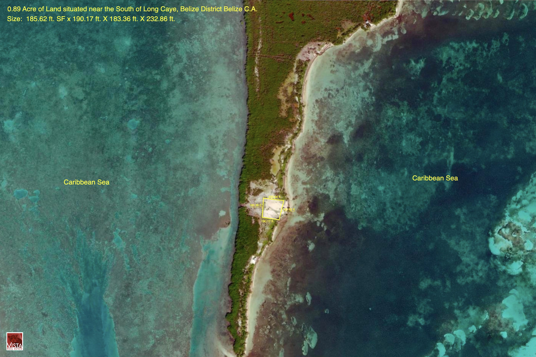 Island Property on Long Caye with 185 ft. Sea Frontage