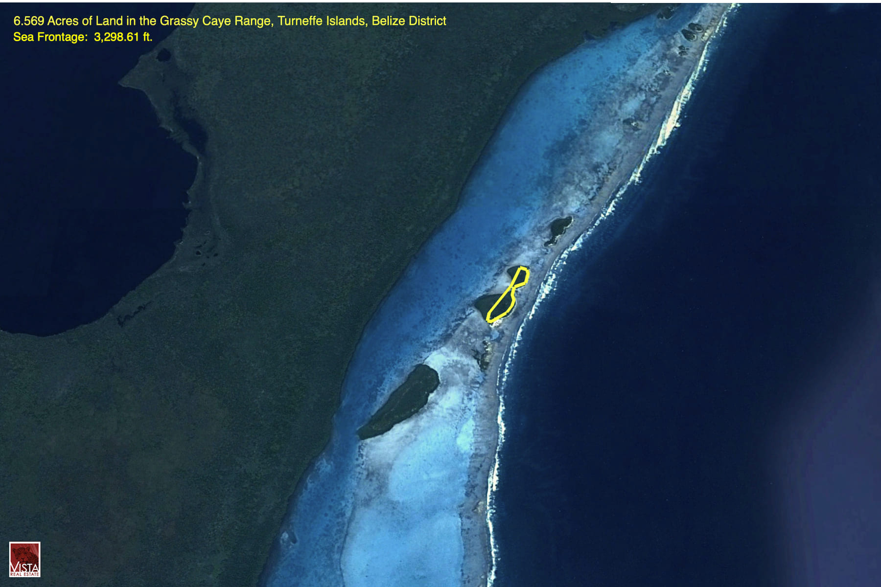 6.5 Acre Private Island on the Turneffe Atoll Rim in the Grassy Caye Range