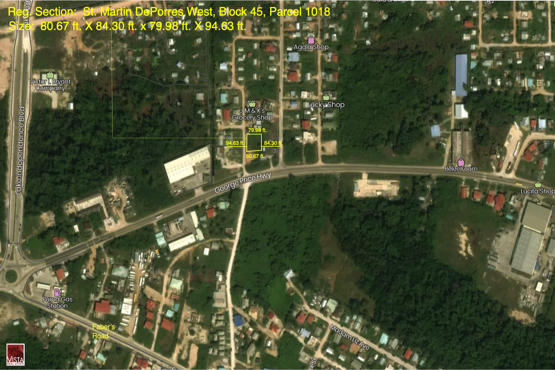 0.16-Acre Lot near Mile 2 George Price Hwy 1/4 Mile to Chetumal St