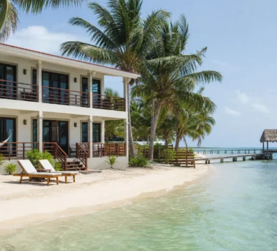 Beachfront vacation rental property on Ambergris Caye with direct sand and water access