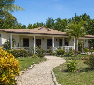 A Belize residential home with tropical grounds in a quiet setting typical of properties attracting North American retirees