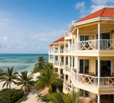 Beachfront condominium on Ambergris Caye with ocean view