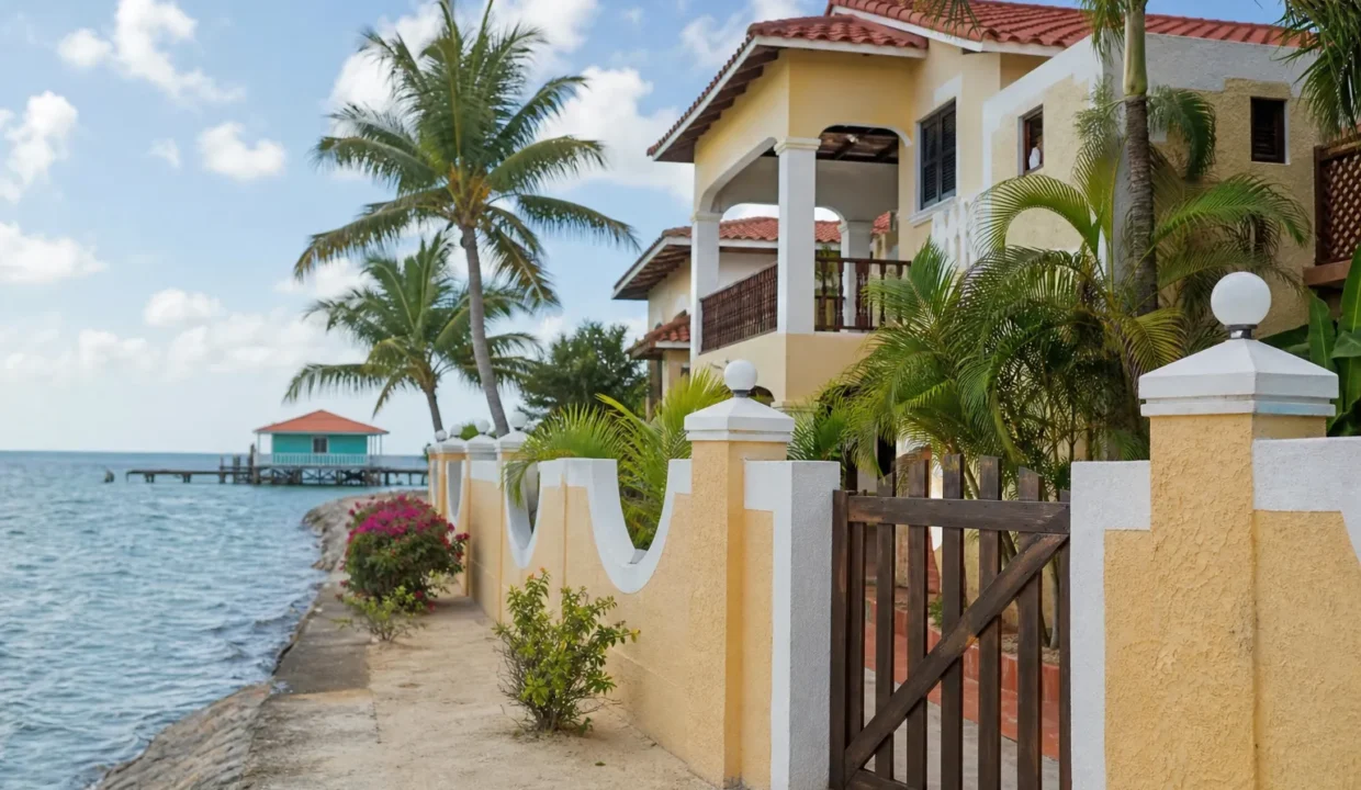 Belizean waterfront residential property with tropical setting and clear property boundaries