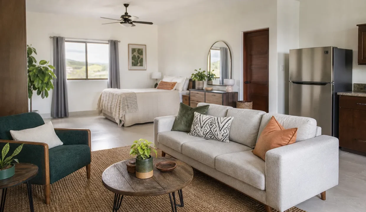 Interior of a turnkey home in Belmopan with furnished living space