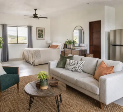 Interior of a turnkey home in Belmopan with furnished living space