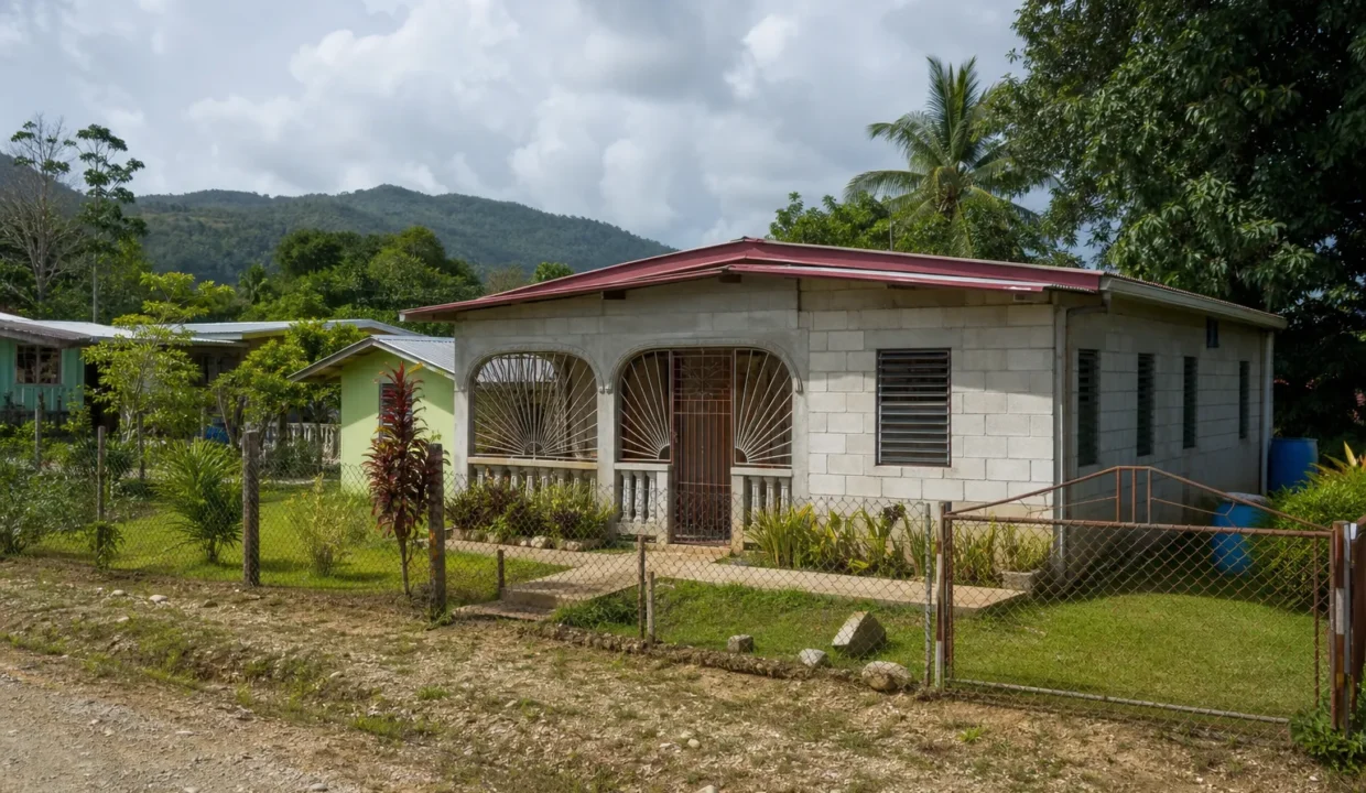 Affordable concrete-block home with land lot in an inland Belizean town